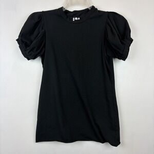 LABO.ART Top Womens S Cotton Black Short Sleeve Round Neck Casual Capsule Italy